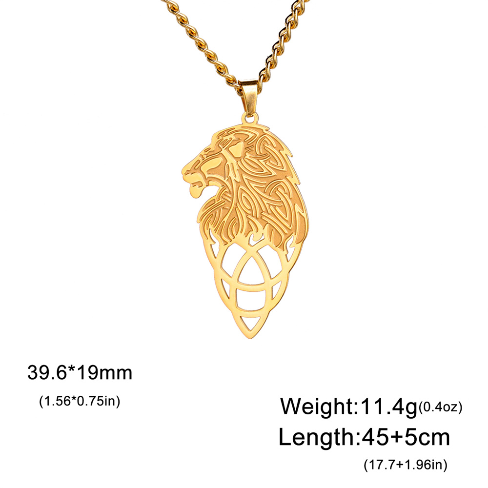 My Shape Roi Lion couronne pendentif collier hommes garçon en acier inoxydable punk animal loup charme collier Hip Hop bijoux,collier garcon enfan,coliers pour enfants garçon de,chaine homme