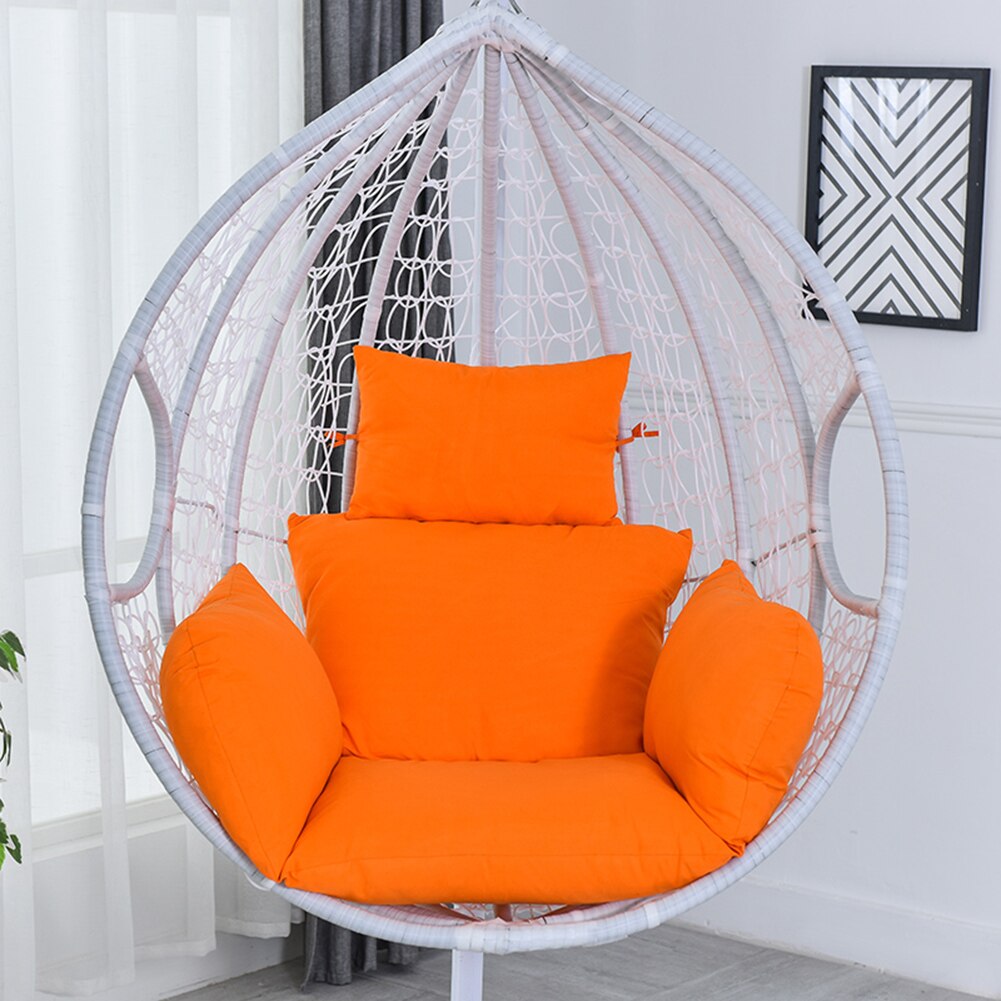 Rocking Chair Seat Cushion Swing Hanging Basket Back Pads Hanging Egg Hammock Chair Cushion for Home Garden Hammock: Orange