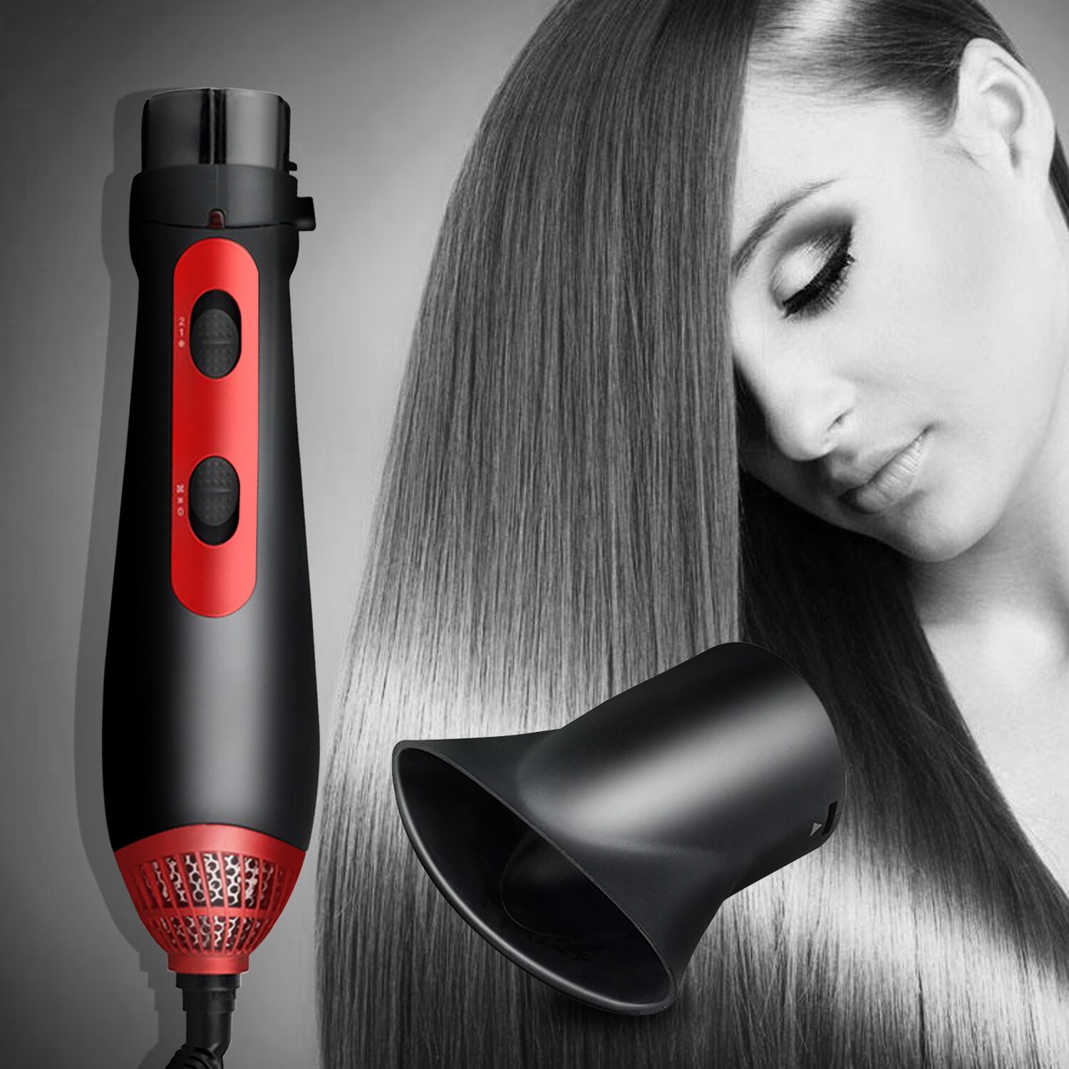 Hair Dryer 3 In 1 Air Brush Hair Straightener Comb Culrer Hair Dryer Heated Brushes