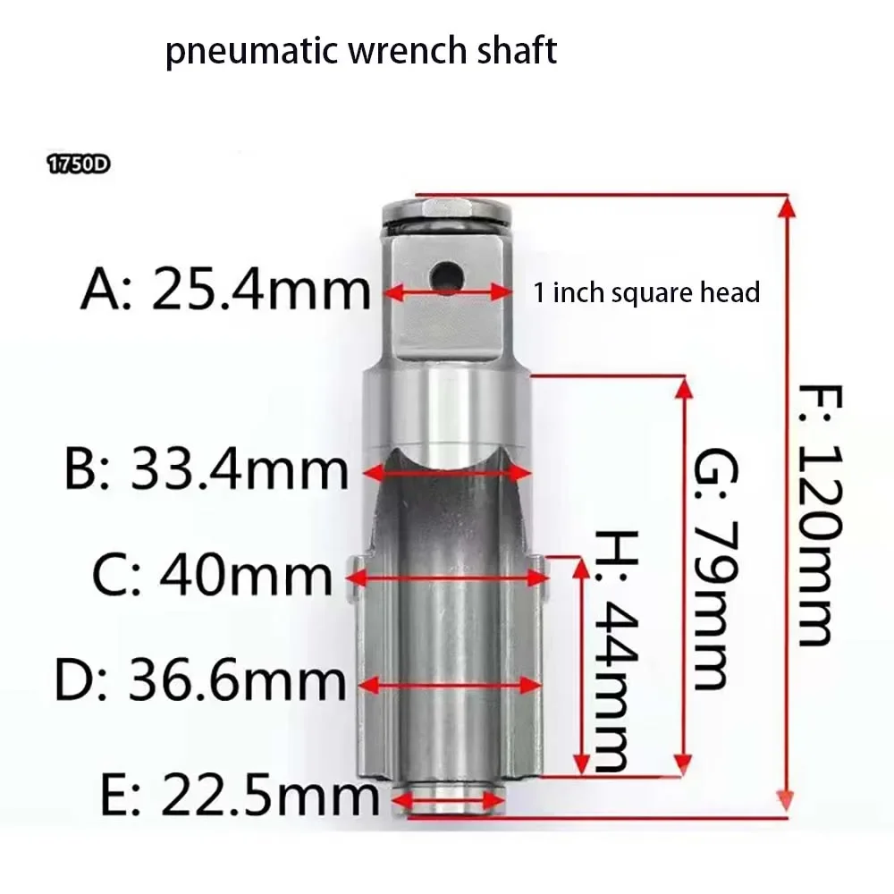 1PC 1/2 3/4 1" inch Pneumatic Tools Air Impact Wrench Anvil Driver spindle Axis Hammer block Repair Parts: grey