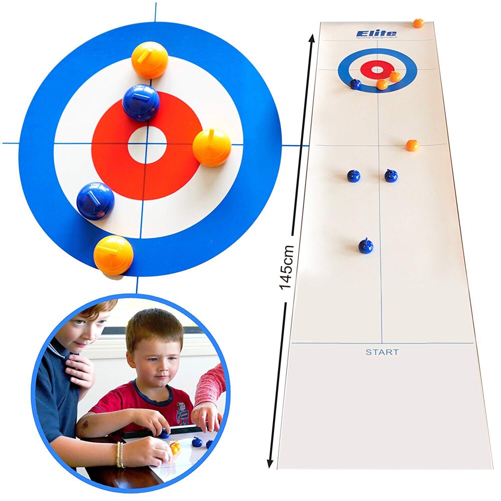 Barn mini hopfällbart bord mini curling boll bordsskiva curling spel kompakt curling familjefest spel leksaker för familjen skolresor