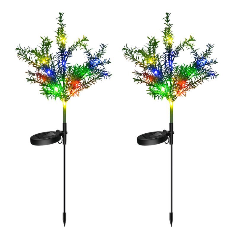 Solar Garden Lights Tree Outdoor Multi-Color Changing LED Stake Lights Flower Q0KF