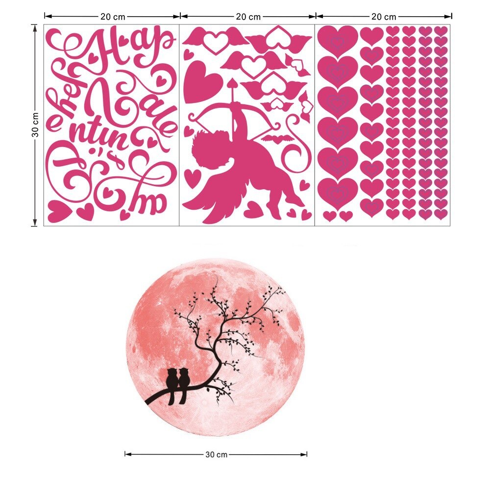 Autocollants fluorescents pour Couples, lettres d'amour qui brillent dans la nuit, pour de saint-valentin: love letters A