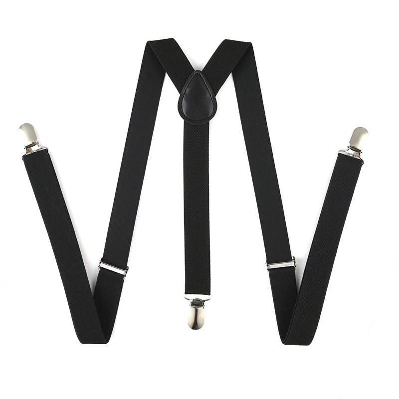 Bretelles élastiques universelles, et offre spéciale, bretelles ajustables en forme de Y avec 3 Clips, directe: Black