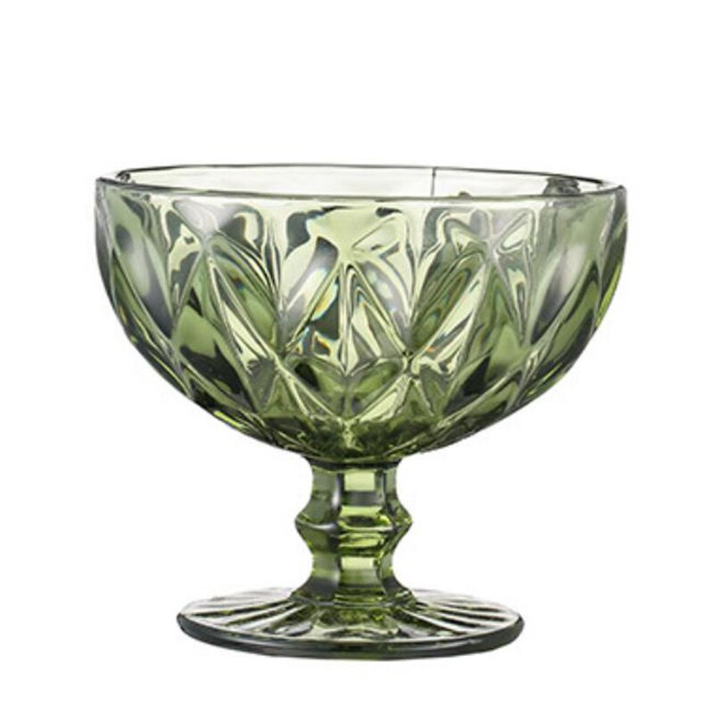 Gobelet en verre pour Cocktail, Restaurant, verre à vin, glace, yaourt, Pudding, Dessert, bol, tasse à gâteau, récipient à collation: Green c