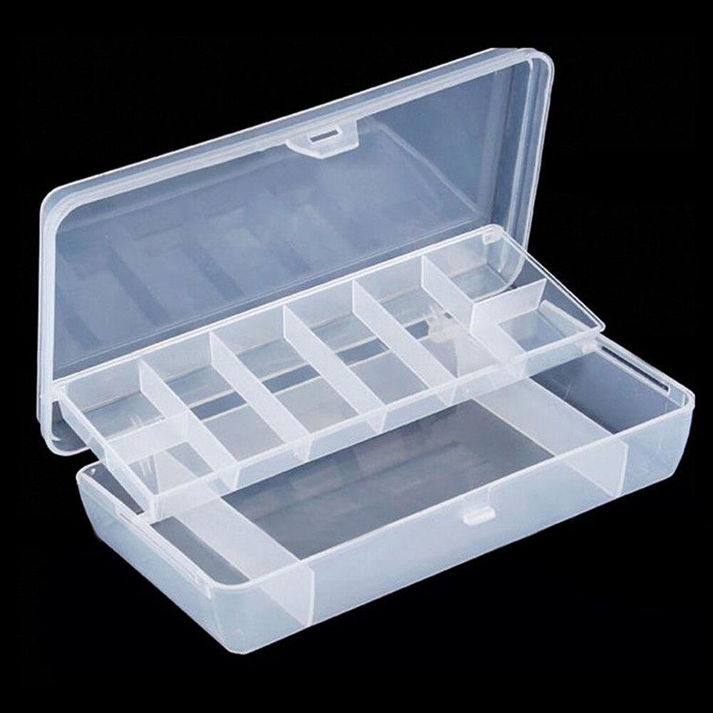 Plastic Tray Compartments Fishing Lure Tackle Box Two-Sided Storage Case