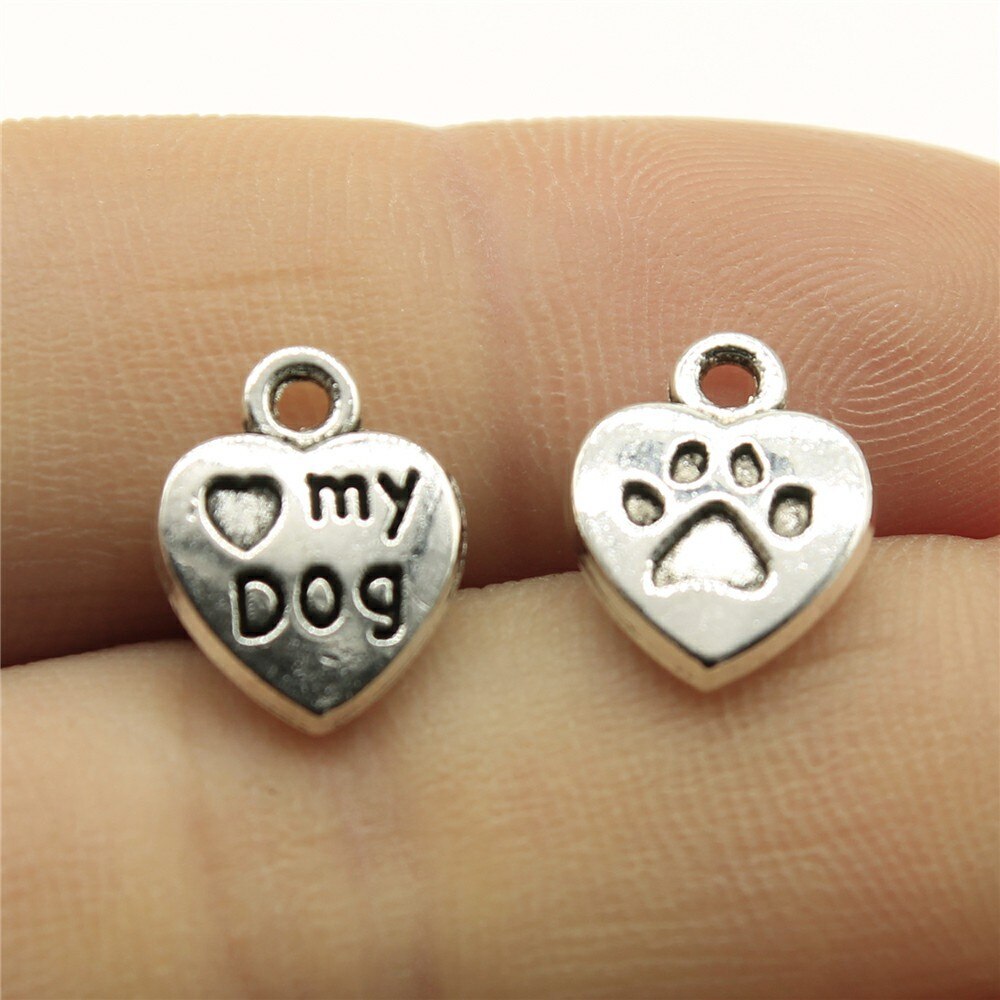20pcs Charms Dog Paw Tibetan Bronze Silver Color Pendants Antique Jewelry Making DIY Handmade Craft: Black Zinc Plated