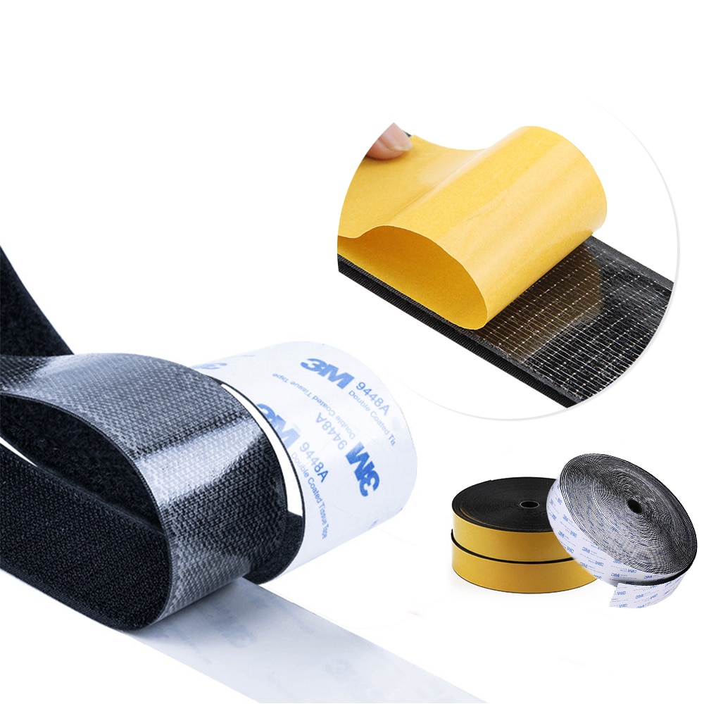 Sangles auto-adhésives en nylon, 20/25/30/38/50mm, attaches auto-adhésives en velcro avec colle pour bricolage