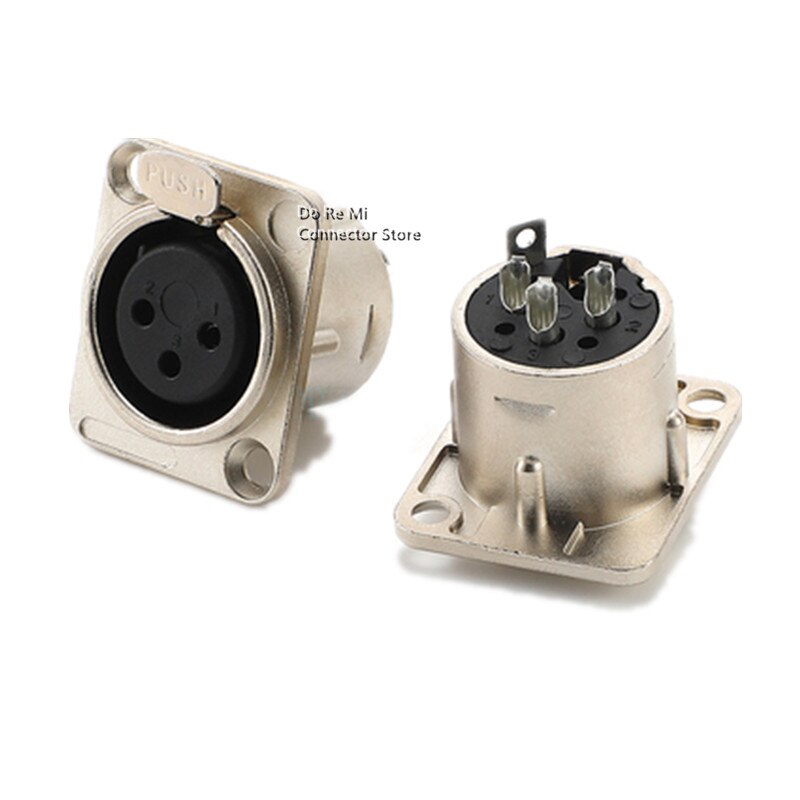 5pcs/lot 3 Pin XLR Male Plug Panel Mount XLR Chassis Microphone MIC Cable Terminal XLR Wire Connector Black/Silver: 5pcs Female silver