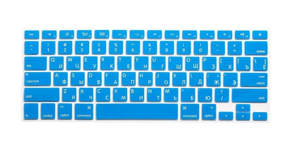 Russische Silikon UNS Tastatur Silikon tastatur abdeckung für Apfel macbook Luft Profi Retina 13 15 17 für Mac buch Laptop haut: See Blau