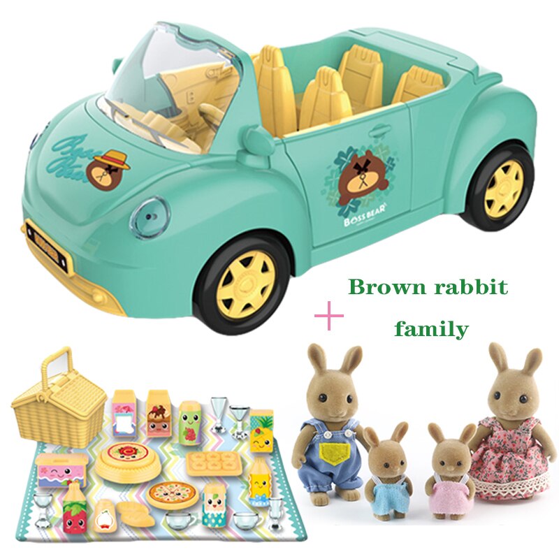 Children's Birthday Simulation Play House Toy Convertible Sliding Car Rabbit Family Ho Package Toy Halloween