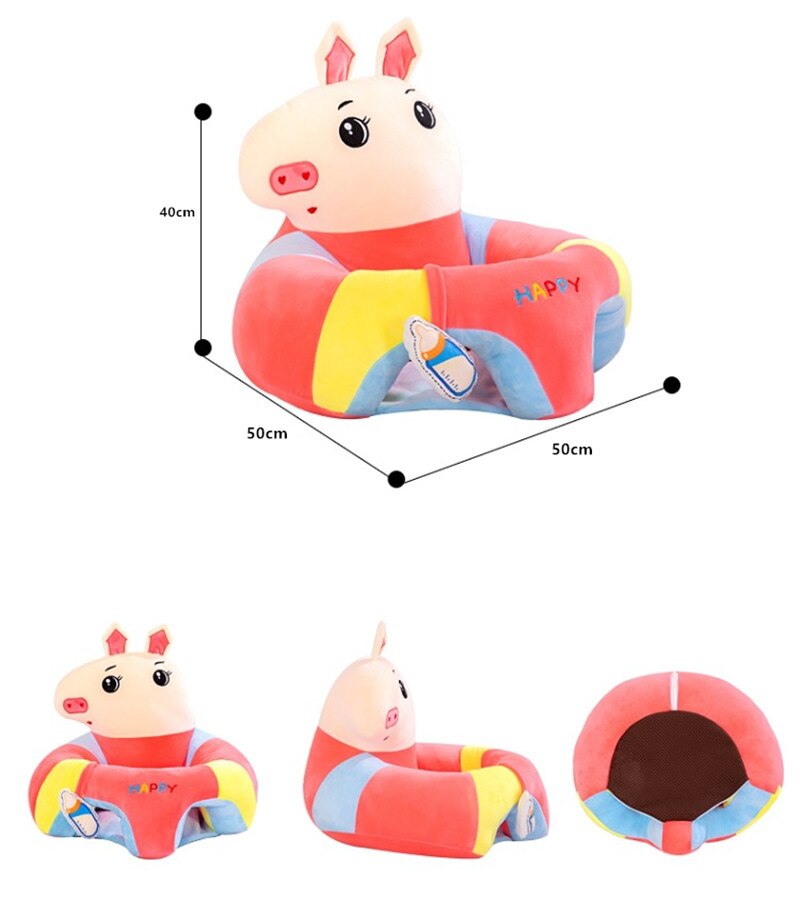Babysofa plysstol, der lærer at sidde, sædeovertræk komfortabelt toddler reden pust vaskbar uden fyldstof vuggestol