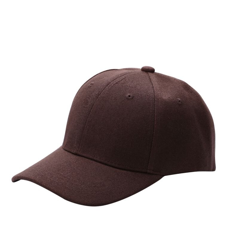 Men Women Plain Baseball Cap Unisex Curved Visor Hat Hip-Hop Adjustable Peaked Hat: Brown