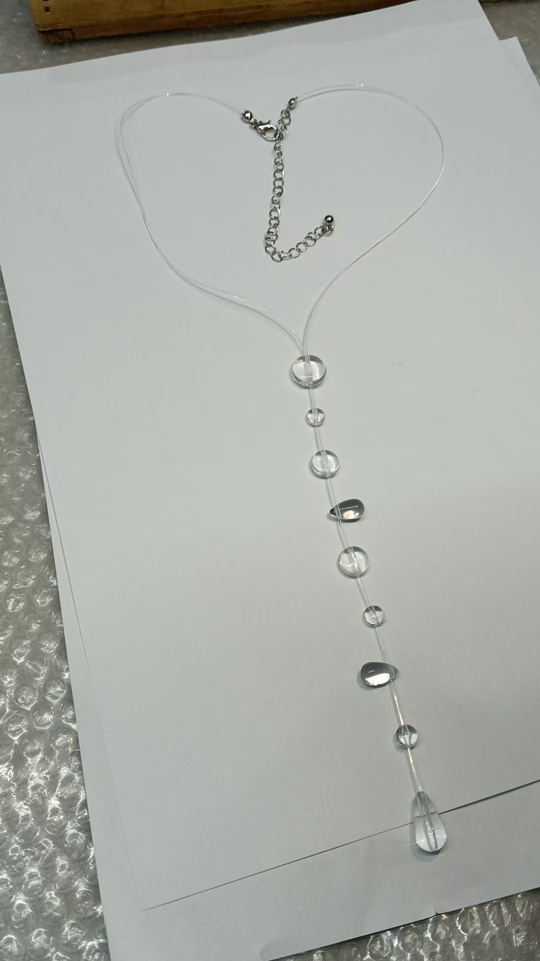 Handmade Dew Rain Earrings Bracelet Necklace Jwelry Set for Women Teen Girls Mom Crystal Wedding Party Jewelry for Her: Imitation Rhodium Plated