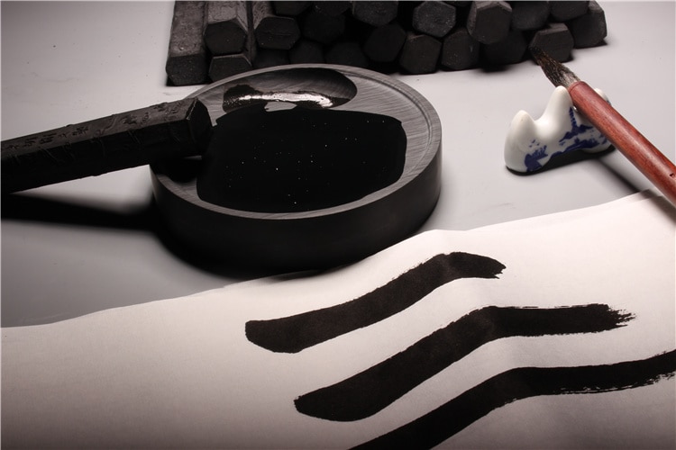 Antique 80's Old Ink Stick Pure Pine Soot Traditional Chinese Painting Inkstick Calligraphy Writing Dense Grinding Ink Block