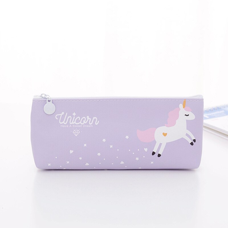 Leuke Roze Meisje Zachte Zus Regenboog Eenhoorn Etui Creatieve Kleine Verse Etui Student Etui: purple