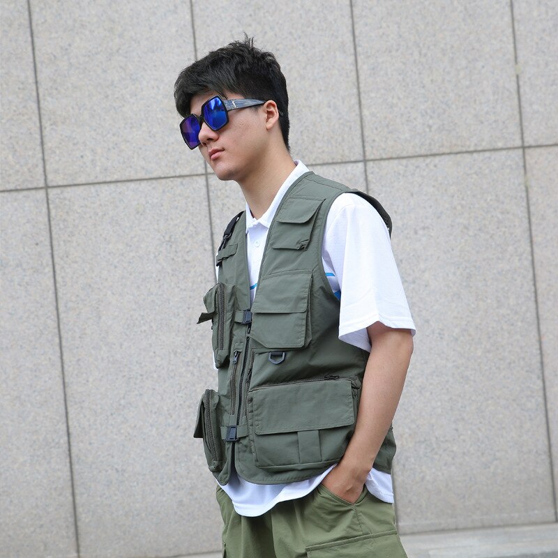 Multi-kieszeń Wędkarstwo kamizelka siatka kamizelka Wędkarstwo kurtka wielofunkcyjny na wolnym powietrzu fotografia na wolnym powietrzu Wędkarstwo ramię kamizelka