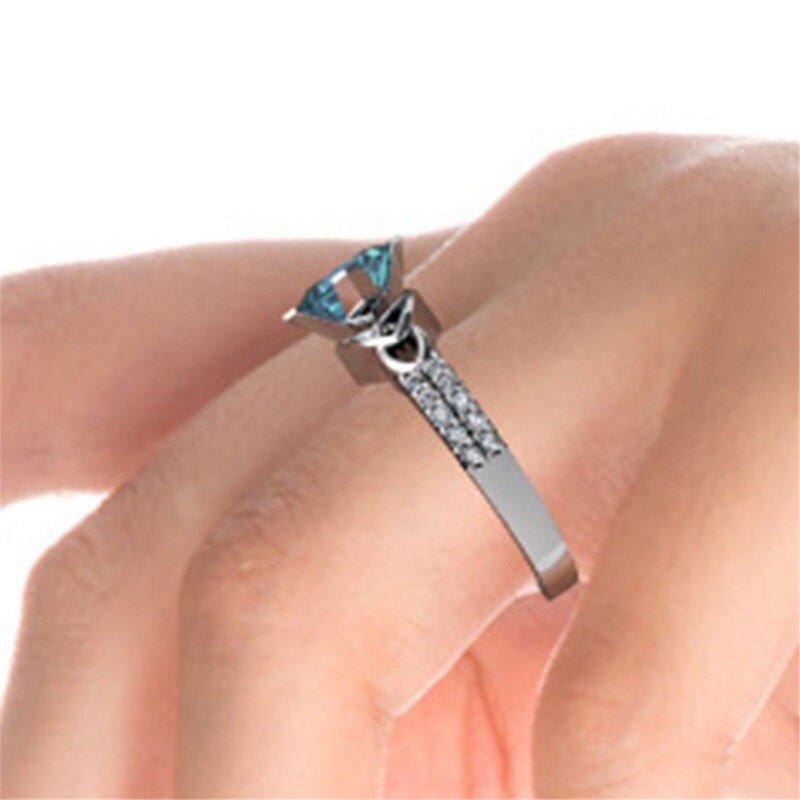 Vendita calda nuovo romantico delicato Zircone in Acciaio Inox Femminile Anello Nuziale Anello Gioelleria Raffinata E Alla Moda