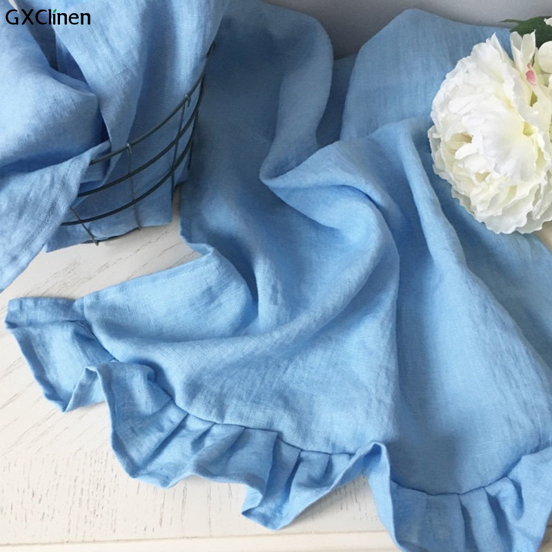 100% asciugamano in lino con volant 4 pezzi asciugamani assorbenti in lino naturale capelli multifunzionali adulti asciugamano per bambini per bagno 30*50cm