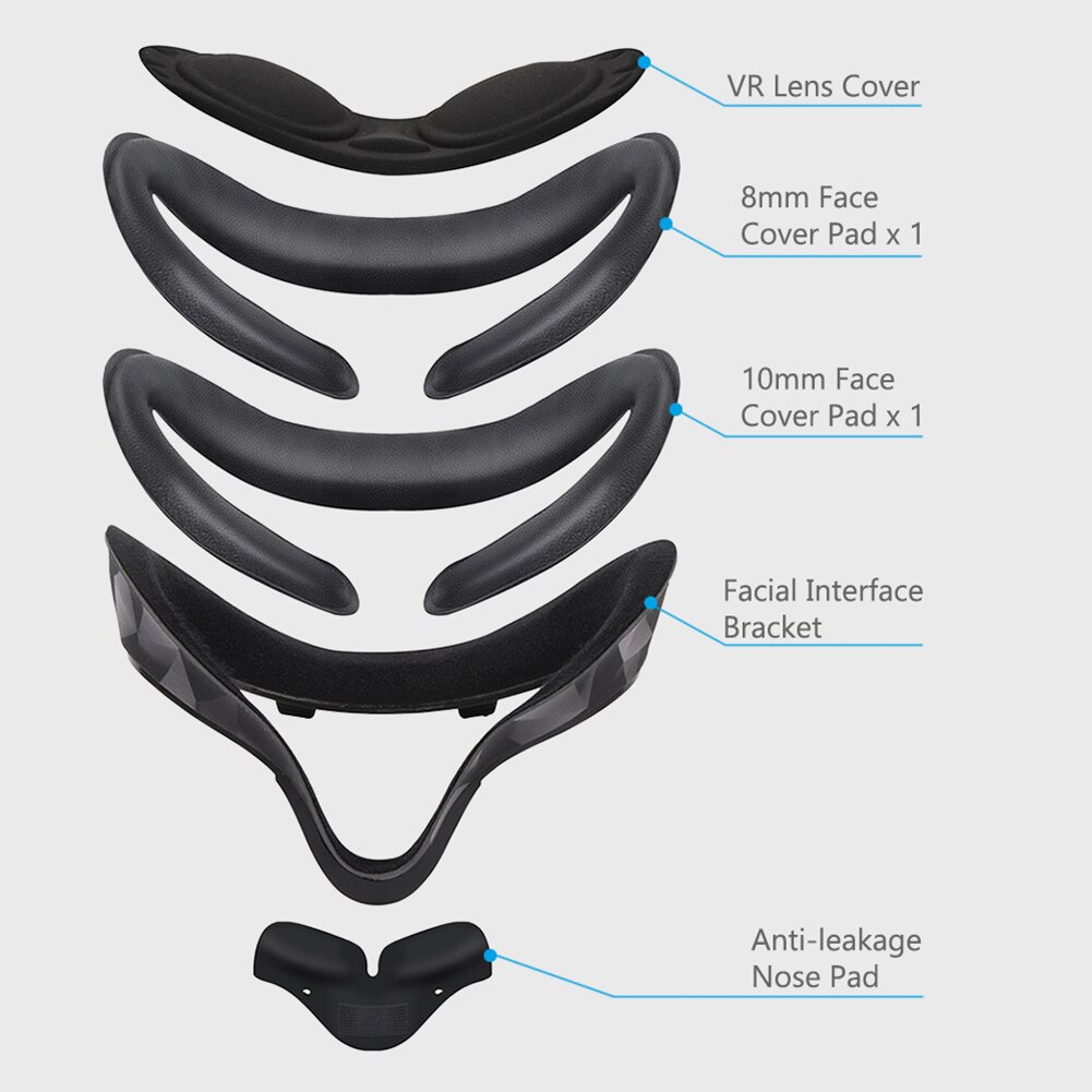 Tappetino protettivo di ricambio per cuscino per gli occhi cuscino per il viso in PU per Oculus Quest 2 staffa VR per Oculus Quest 2 accessori VR
