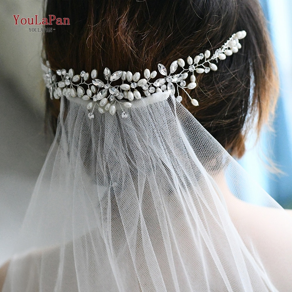 Topqueen HP128 Bruiloft Haar Accessoires Pearl Haarband Bruid Haar Clip Bruidsmeisjes Tiara Kroon Bruiloft Hoofdband Haar Kam