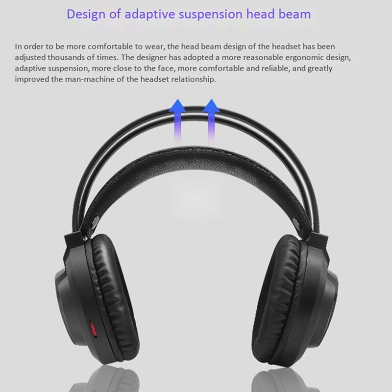 Headset Wired Headset 3.5mm Interface 5.1 Channel Wired RGB Lighting Gaming Headset
