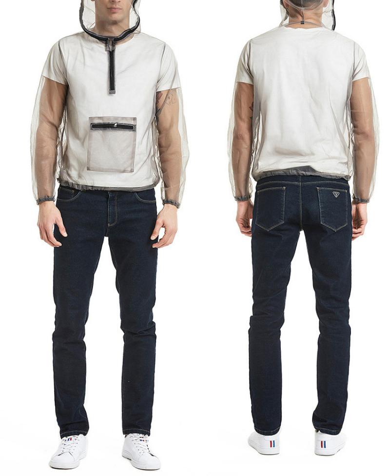 Portable Breathable Netting Insect Repellent Jacket Fishing Anti Mosquito Biting Mesh Hooded Clothing For Outdoor Camping Hiking