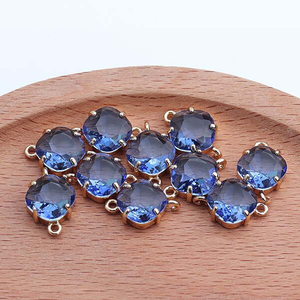 GUFEATHER-accessoires de bijouterie à faire soi-même, bracelet en métal et cuivre, pendentif en verre, breloques, fabrication de bijoux, boucle d'oreille, diy, 10 pièces/lot, M438: M43805