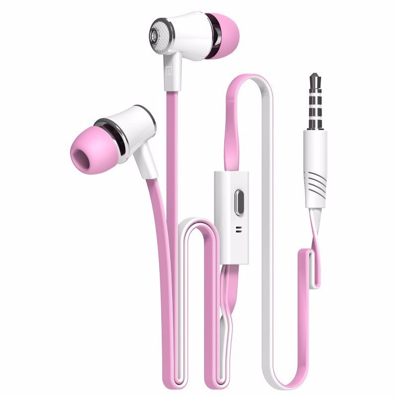 Auriculares intrauriculares con cable Langsdom deportivos a prueba de sudor JM21, auriculares portátiles para juegos, bass stereo, auriculares con micrófono para música MP3: pink