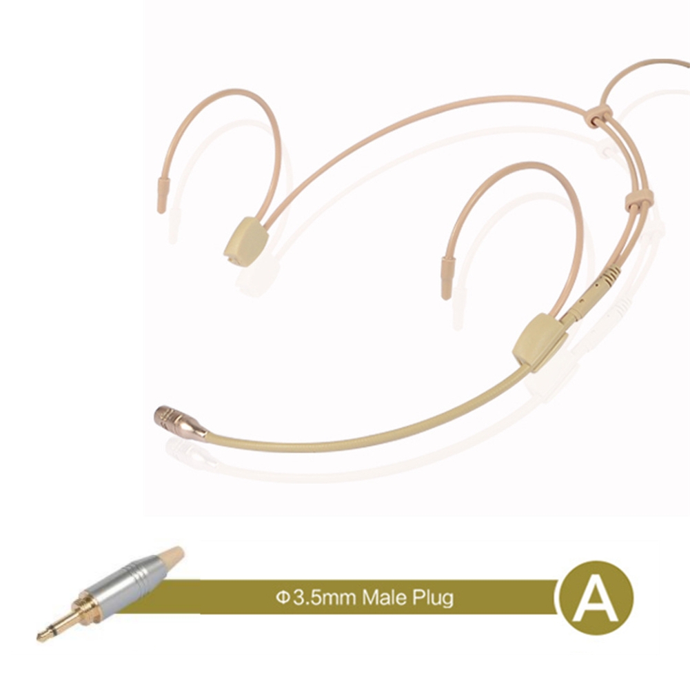 Ear Hanging Headset Headworn Microphone Condenser Hypercardioid Mic For-Sennheiser For-Shure Wireless Microphone: black