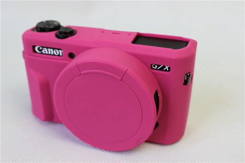 Étui en caoutchouc pour appareil photo, housse pour appareil photo Canon Powershot G7X Mark 2 G7X II G7X2 g7xi: rose