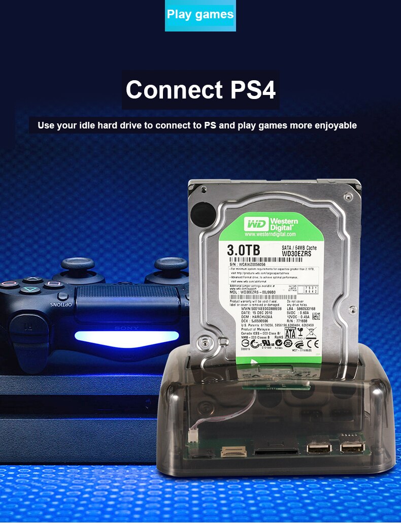 Hard Disk Holder Head SATA Hdd 2.5" 3.5" USB 3.0 IDE/SATA Double Disk Position Multifunctional Hard Disk Drive Base