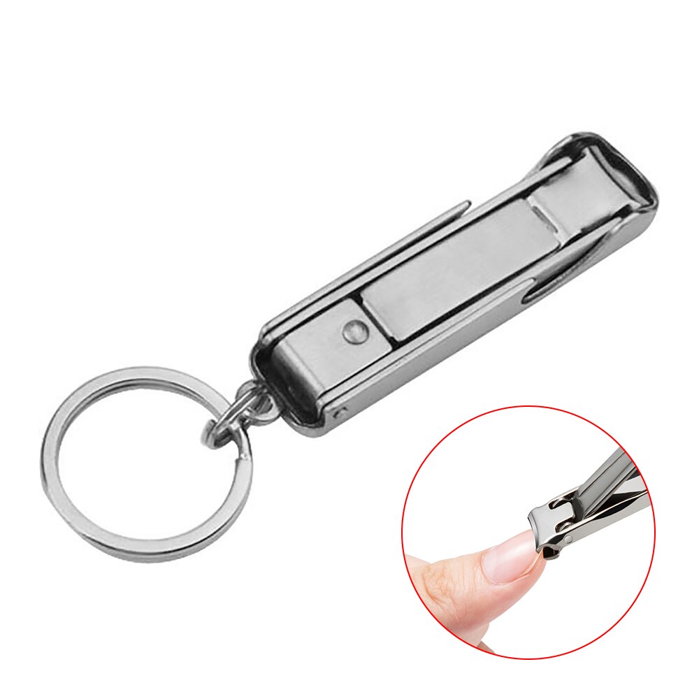 Mini ultratunn vikbar nagelklippare trimmer flasköppnare nyckelring multiverktyg