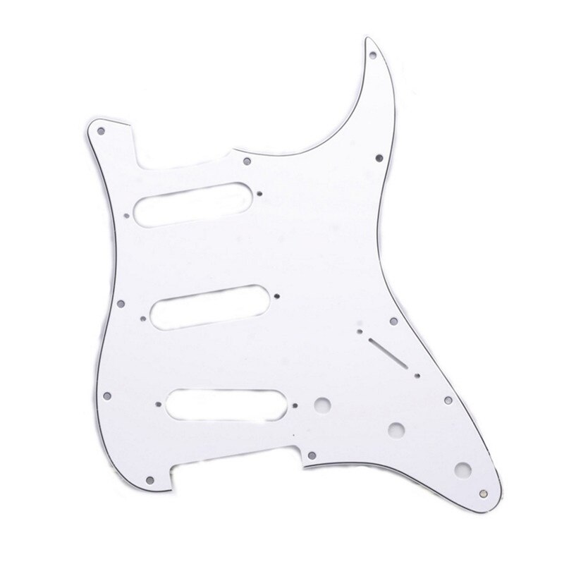 11 håls strat st sss single coil pickups gitarr pickguard repplatta med skruvar för amerikansk gitarr 62 stratocaster: Vit