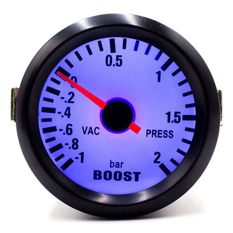 1-2 Bar 12V Auto Vrachtwagen Boot Blauwe Led Turbo Boost Gauge Meter 2Inch 52Mm