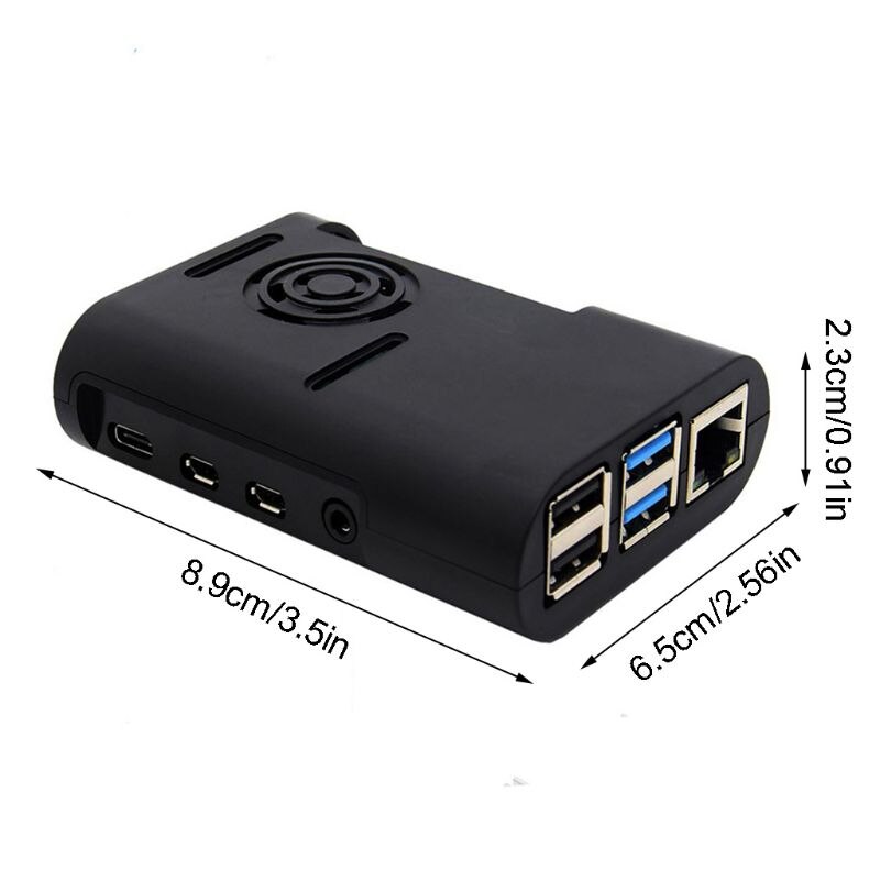 ABS Plastic Case Enclosure with Cooling Fan Heatsinks for Raspberry Pi 4 Model B