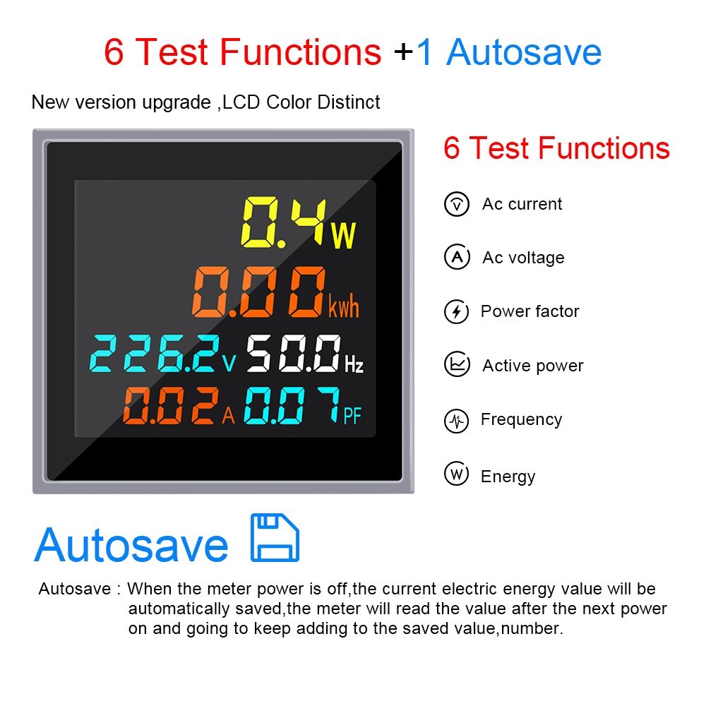 Multi-function AC Power Energy Meter LED Digital W... – Vicedeal