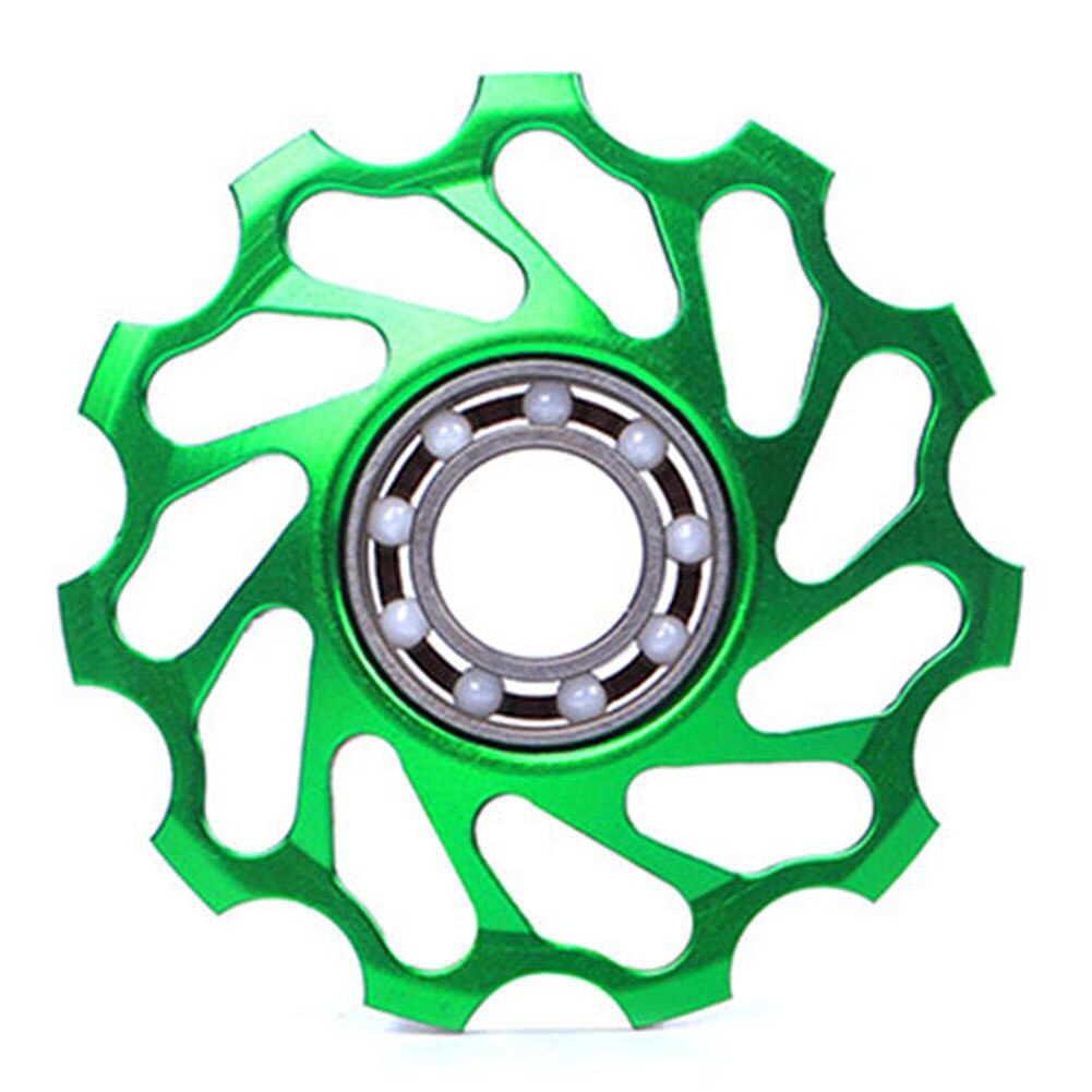 MTB Bike Ceramic Bearing Pulley 41mm Rear Derailleur Tension Pulley 11T Guide Sprocket for 4/5/6 mm Guide Wheel Screws: green