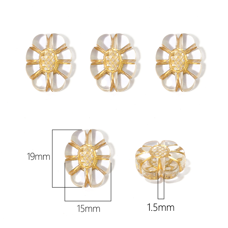 15-80 Uds. Exquisitos dijes acrílicos dorados con dibujo de corazón y flores, cuentas barrocas de Color esmeralda para collar, pulsera, fabricación de joyas DIY