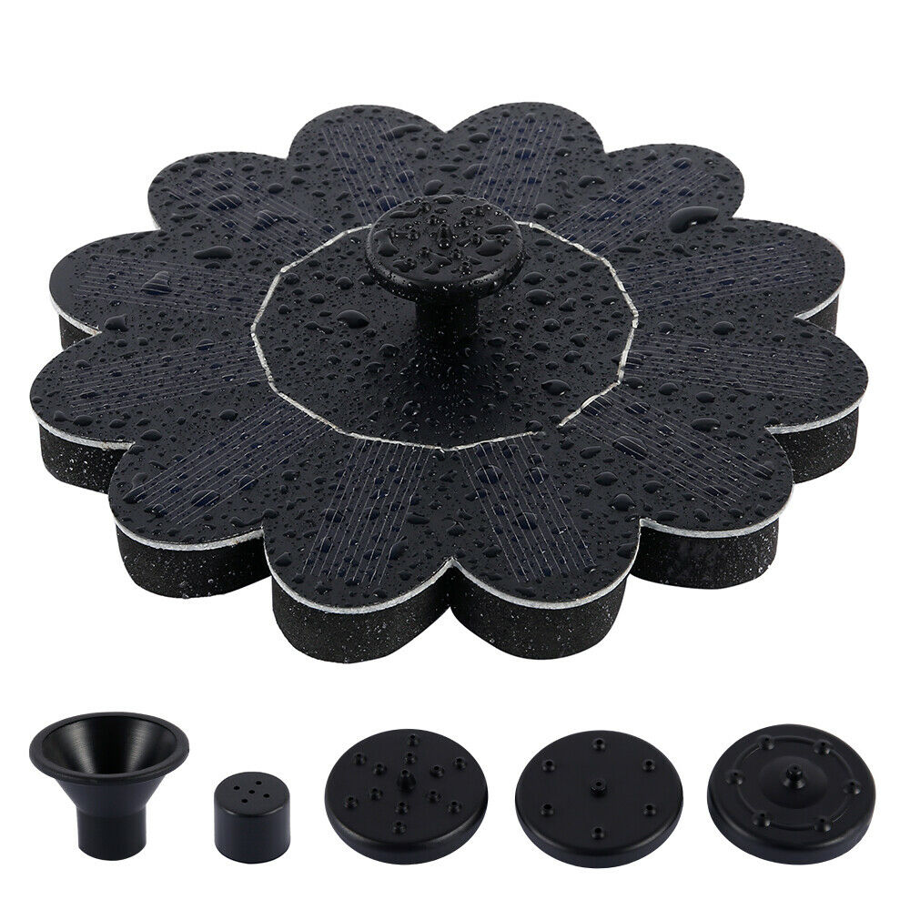 Mini Floral Shape Solar Powered Fountain Garden Kit Pool Pond Solar Panel Floating Fountain Garden Decoration Water Fountain
