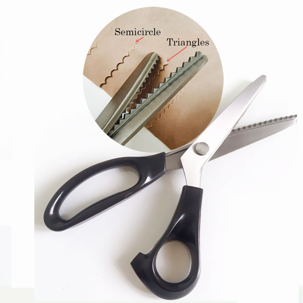 Sewing Cut 23.5cm Zig Zag Dressmaking Tailor Leather Handicraft Fabric Shear Pinking Scissor Textile DENIM DIY Upholstery Tool s