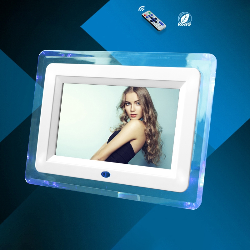 Digital Photo Frame,Ultra-Thin Portable 7 Inch Electronic Frame HD Electronic Photo LED Lcd Screen White