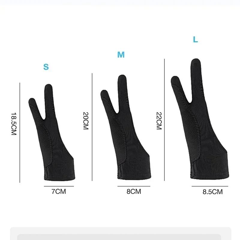 Gants de dessin à deux doigts S/M/L, Anti-tactile, Anti-salissure, pour tablette, tableau numérique, écran tactile, peinture à l'huile, fournitures d'art de bureau