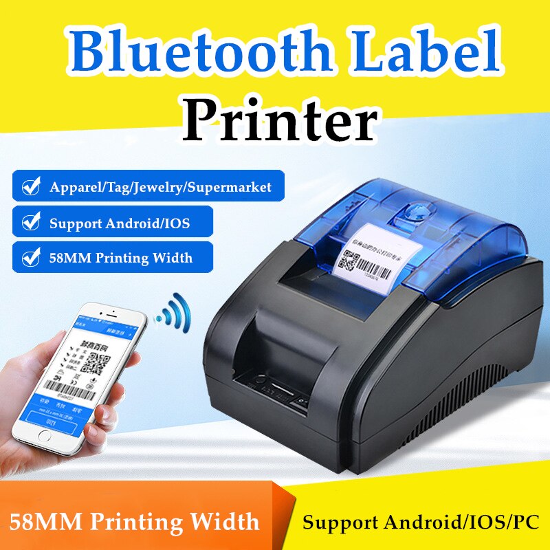 58Mm Sticker Thermische Printer Bluetooth Usb Barcode Labels Ontvangst Printer Voor Pos Etikettering Machine