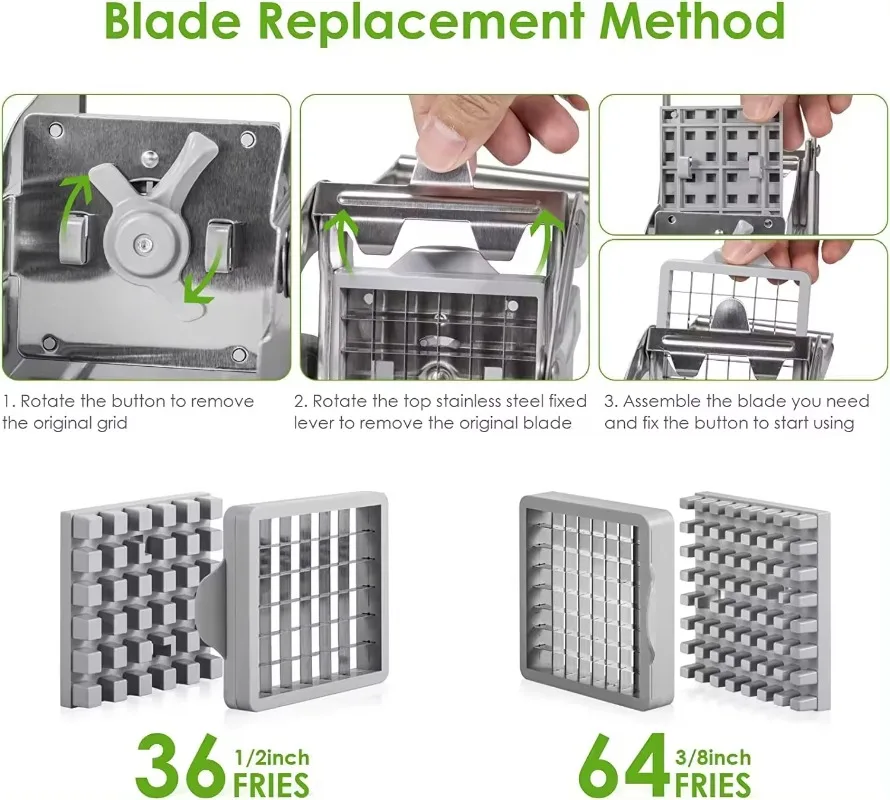 Groenteversnipperaar Roestvrijstalen Chips Maker Vleeshakselaar Frietsnijmachine Snijmachine Aardappelsnijmes