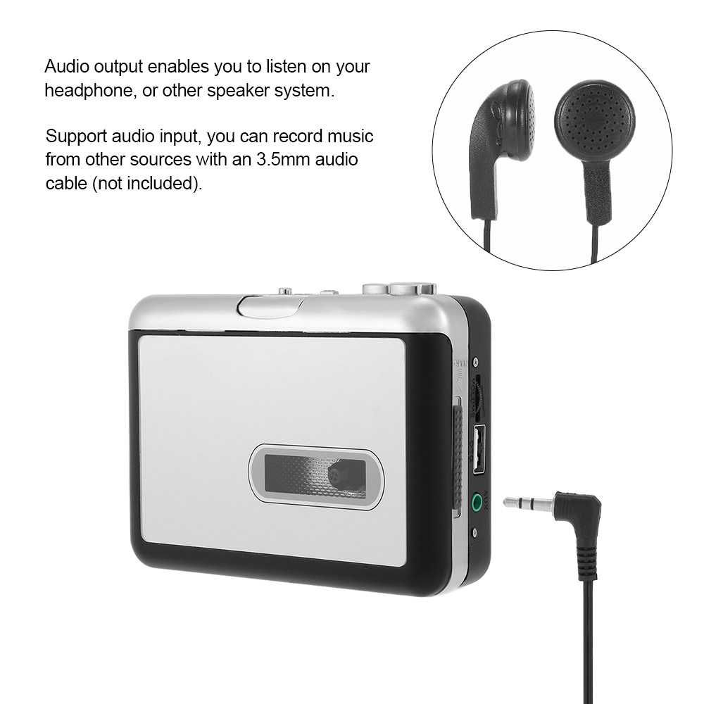 cassette tape to mp3 converter, convert old cassette tape to mp3 format save in TF Card directly no PC required,