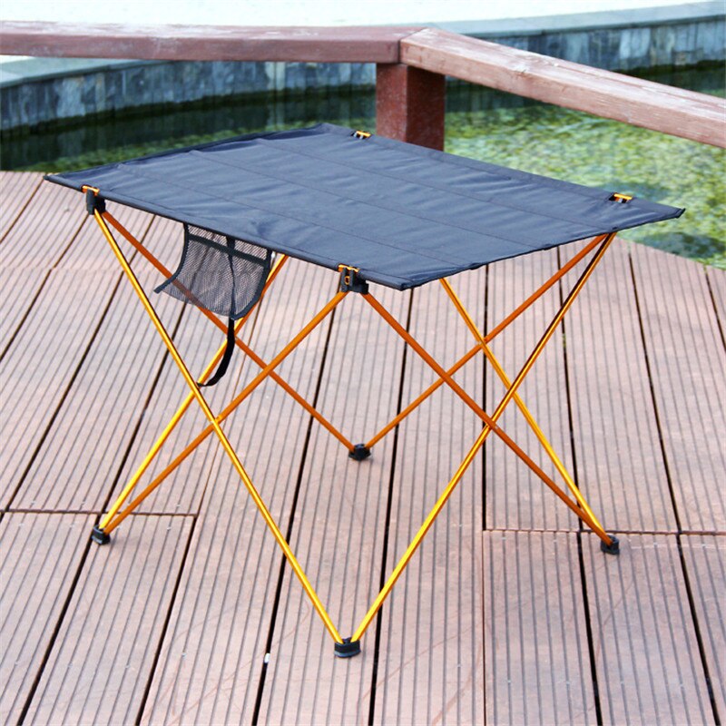 Portable Foldable Table Camping Table Outdoor Furniture Computer Bed Tables Picnic Aluminium Alloy Ultra Light Folding Desk: 76x56x42 gold