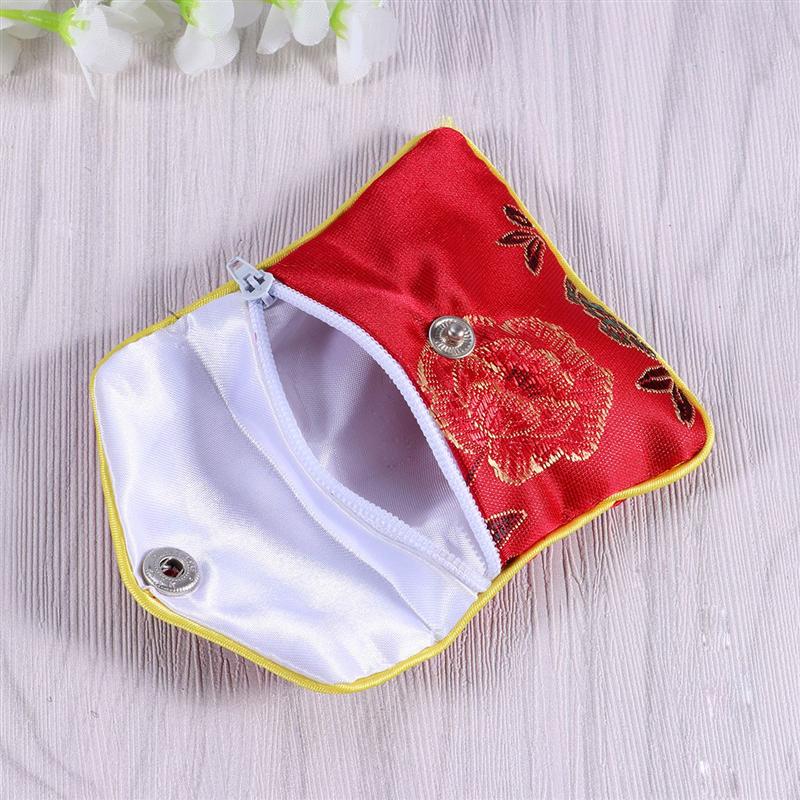 12pcs Chinese Traditional Brocade Pouch Coin Purse Embroidery Pouch Jewelry Bag