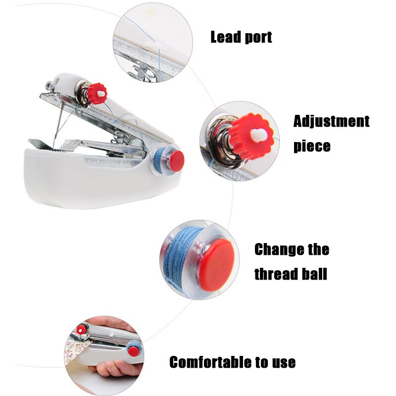 Mini Handheld Sewing Machine Kit Handy Cordless Portable Sewing Machine with Sewing Yards Scissors for Stitch Sewing UD8