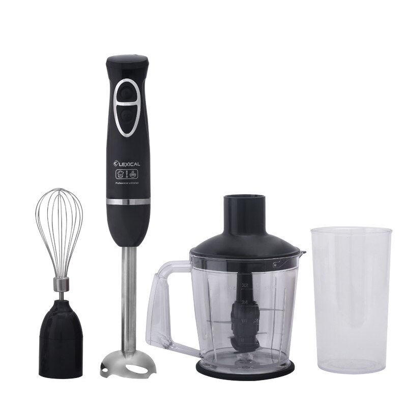 Portable Household Appliances For Kitchen 4-in-1 Blender Set Electrical Food Processor Stainless Steel Blender Mixer Juicer: Black